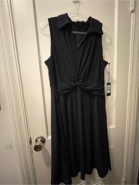 Tommy Hilfiger Sleeveless Black Twist-Front Women’s Dress